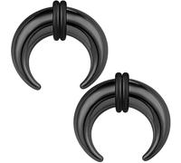 ZS 2Pcs Pincher Tapers Septum Rings, 2G 4G 6G 8G 10G 14G 16G Buffalo Horseshoe Stretcher Expander Piercing for Stretching Pierced Nose Ear Gauge, Stainless Steel, no gemstone