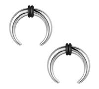 ZS 2Pcs Pincher Tapers Septum Rings, 2G 4G 6G 8G 10G 14G 16G Buffalo Horseshoe Stretcher Expander Piercing for Stretching Pierced Nose Ear Gauge, Stainless Steel, no gemstone