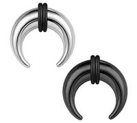 ZS 2Pcs Pincher Tapers Septum Rings, 2G 4G 6G 8G 10G 14G 16G Buffalo Horseshoe Stretcher Expander Piercing for Stretching Pierced Nose Ear Gauge for Women Men, Stainless Steel, no gemstone