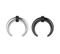 ZS 2Pcs Pincher Tapers Septum Rings, 2G 4G 6G 8G 10G 14G 16G Buffalo Horseshoe Stretcher Expander Piercing for Stretching Pierced Nose Ear Gauge for Women Men (12g,11mm)