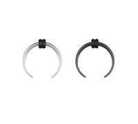 ZS 2Pcs Pincher Tapers Septum Rings, 2G 4G 6G 8G 10G 14G 16G Buffalo Horseshoe Stretcher Expander Piercing for Stretching Pierced Nose Ear Gauge for Women Men (16g,8mm)