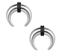 ZS 2Pcs Pincher Tapers Septum Rings, 2G 4G 6G 8G 10G 14G 16G Buffalo Horseshoe Stretcher Expander Piercing for Stretching Pierced Nose Ear Gauge (6g,12mm)