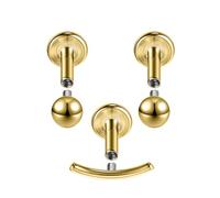 ZS 3Pcs G23 Titanium Labret Lip Stud, 16G Internally Threaded Monroe Medusa Ashley Lip Piercing Jewelry Flat Back Tragus Helix Cartilage Conch Stud Earrings for Women Men, L:6mm, Titanium, no gemstone