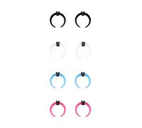 ZS 4 Pairs Acrylic Septum Taper Pincher Ring, 14G 12G 10G 8G 6G 4G 2G 0G 00G Buffalo Horseshoe Nose Ring Stretcher Expander for Stretching Pierced Nose Ear (12G)