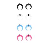 ZS 4 Pairs Acrylic Septum Taper Pincher Ring, 14G 12G 10G 8G 6G 4G 2G 0G 00G Buffalo Horseshoe Nose Ring Stretcher Expander for Stretching Pierced Nose Ear, Acrylic, no gemstone