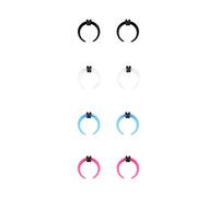 ZS 4 Pairs Acrylic Septum Taper Pincher Ring, 14G 12G 10G 8G 6G 4G 2G 0G 00G Buffalo Horseshoe Nose Ring Stretcher Expander for Stretching Pierced Nose Ear (14G)