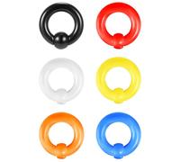 ZS 6 Pcs Captive Bead Rings Spring Action BCR, 0G-12G Acrylic Nose Septum Pierced Body Jewelry, Acrylic, no gemstone