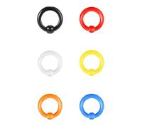 ZS 6Pcs Captive Bead Rings Spring Action BCR Ball Rings, 0G 2G 4G 6G 8G 12G PA Ring, Acrylic Nose Septum Rings Pierced Body Jewelry for Men Women (6G)