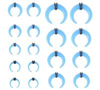 ZS 9 Pairs Pincher Tapers Septum Rings, Acrylic Buffalo Horseshoe Stretcher Expander Piercing Kit for Stretching Pierced Nose Ear Gauge 9 Size 14G - 00G, Acrylic, no gemstone