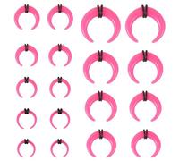 ZS 9 Pairs Pincher Tapers Septum Rings, Acrylic Buffalo Horseshoe Stretcher Expander Piercing Kit for Stretching Pierced Nose Ear Gauge 9 Size 14G - 00G, Acrylic, no gemstone