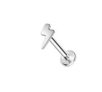 ZS ASTM F136 Titanium 16G 8mm Piercing Jewelry for Conch, Tragus, Helix, Lip, Labret, Earlobe - Hypoallergenic Internally Threaded Flat Back Cartilage Stud Earring (#35 Lightning)