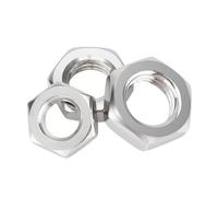 ZS Hardware 304 Stainless Steel Fine Thread Hex Thin Nuts M5-M22 Metric Pitch 1.0-1.5mm(M18x1x9mm 5pcs)