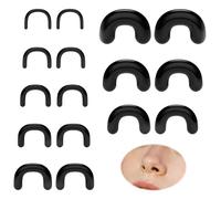 ZS U Shape Septum Retainer, Acrylic Horseshoe Nose Ring Retainer | Hypoallergenic Stretching Kit | High Polish | 16G to 2G Sizes | Multipack for Work, Sports, Surgery (Black)