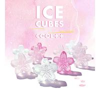Zsail Reusable Ice Cube, 28 pcs Cherry Blossom Shape Reusable Ice Cubes for Drinks, Whiskey, Cocktails, Wine, Coffee.Washable Non-Melting Plastic Ice Cubes BPA