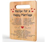 ZsaTuiy Wedding Gift Cutting Board, Bamboo, Rectangular, 11.8x7.8x0.32 inches, Happy Marriage (Letter Print), Perfect for Fruits, Vegetables, Meats, Cheese, or Display