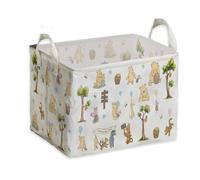 ZsaTuiy Winnie Storage Nursery Basket,Large squarecanvas Laundry Hamper WithWinnie baby Stuff A Waterproof PECoating, Foldable, Bathroom and Bedroom SetClothes ,Toys Bin, Baby Nursery HamperDecor