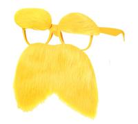 zsccxq 1 Pair Yellow Glasses with Mustache and Eyebrows Set, Halloween Funny Disguise Glasses Fake Mustache Glasses Cosplay Accessories Party Supplies Favors Gift for Party Favors Adults