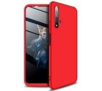 ZSCHAO Case for Huawei Honor 20 360 Case Slim Fit Thin Shockproof +Tempered Glass Screen Protector Cover Compatible for Honor 20 Hard Case Full Body Tough rugged light mate bumper shell skin Red