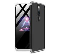 ZSCHAO OPPO F11 pro 360 Case Slim Fit Thin Shockproof +Tempered Glass Screen Protector Cover Case OPPO F11 pro Hard Case Tough rugged Hybrid Full mate Shell bumper Skin for OPPO F11 pro Black+silver