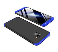 ZSCHAO Samsung Galaxy A6 2018 360 Case Slim Fit Thin Shockproof +Tempered Glass Screen Protector Cover Case Galaxy A6 2018 Hard Case Full Tough rugged light mate bumper shell for Galaxy A6 Black+Blue