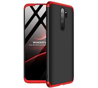 ZSCHAO Xiaomi Redmi Note 8 Pro 360 Case Slim Fit Thin Shockproof +Tempered Glass Screen Protector Cover Xiaomi Redmi Note 8 Pro Hard Case Full Tough mate bumper shell for Redmi Note 8 Pro Black+Red