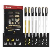 ZSCM Retractable White Gold Silver Gel Pen, 7 Nib Sizes - Precision Large Capacity Opaque Archival Gel Ink Pens, Fine Point Smooth Writing Highlighter Pens for Black Paper Note Taking Art Supplies