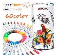 ZSCM Watercolor Brush Pens, 60 Double Colors Adult Brush Pens Coloring Books, Draw or Highlight, Calligraphy Illustrations…