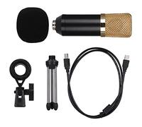 ZSDLKUTYR Portable Cnser USB phone for PC Laptop, Cardioid Studio Recording Mic with Tr Stand, Plug and Play USB Cable, Foam Wind, Ideal for Online Chat, Singing and Podcasting (Black Gold)