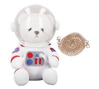 ZSDLKUTYR Space Bear Stuffed Toy, Adorable Cartoon Bear Doll, Soft Down Cotton Plush Toy with Chain, Cute Space Theme Design for Kids Birthday Gift, Home Decoration, 11.81 Inches (White)