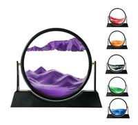 ZSDSZDZY Moving Sand Art Picture Liquid Motion, 3D Quicksand Décor, Deep Sea Sandscapes with Display Flowing Sand Frame for Relaxing, Desktop Office Home Decoration (Purple)