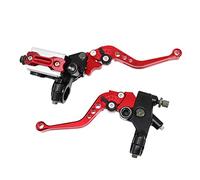 ZSDTRP Motorcycle 7/8" 22mm Handlebar Brake Master Cylinder Clutch Lever CNC Left & Right Set Universal Compatible with Honda Kawasaki Suzuki Yamaha Harley（Piston Diameter 12.7mm (Red)