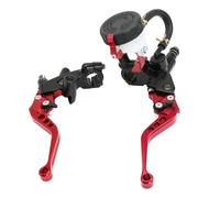 ZSDTRP Motorcycle 7/8" 22mm Handlebar Brake Master Cylinder Clutch Lever Left & Right Set Universal Compatible with Motorcycle Street Sport Dirt Pit Mini Bike Scooter ATV (Red)