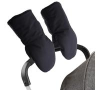 Zsedrut Stroller Gloves Universal Winter Anti-Freeze Stroller Mittens Water Repellent Hand Warmer Muff Fleece Lined,Winter Stroller Accessories (Black-2)