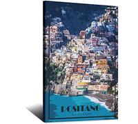 ZSEFV Amalfi Coast Italy Positano Vintage Travel Poster Decorative Posters Modern Bedroom Canvas Art Poster Picture Painting Posters Wall Decor art Gift