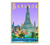 ZSEFV Bangkok Thailand Skyline Vintage Travel Poster Decorative Posters Modern Bedroom Canvas Art Poster Picture Painting Posters Wall Decor art Gift