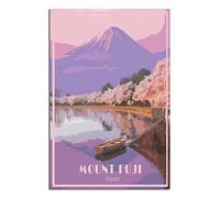 ZSEFV Japan Mount Fuji Vintage Travel Poster Skyline Decorative Posters Modern Bedroom Canvas Art Poster Picture Painting Posters Wall Decor art Gift