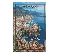 ZSEFV Monaco French Riviera Vintage Travel Poster Harbour Decorative Posters Modern Bedroom Canvas Art Poster Picture Painting Posters Wall Decor art Gift