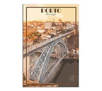 ZSEFV Porto Portugal Vintage Travel Poster Bridge Decorative Posters Modern Bedroom Canvas Art Poster Picture Painting Posters Wall Decor art Gift
