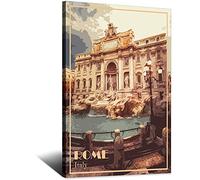 ZSEFV Rome Italy Vintage Travel Poster Trevi Fountain Decorative Posters Modern Bedroom Canvas Art Poster Picture Painting Posters Wall Decor art Gift