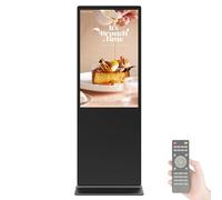ZSETG 43-Inch Vertical Advertising Screen, 1+8gb, Floor-Standing LED Signage, 1920 * 1080p, Split-Screen, Remote Publishing, With Automatic Media Player, For Shopping Malls and Exhibitions 50inches