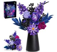ZSFRSFY Purple Roses Bouquet Building Set, 822PCS Artificial Flowers Botanical Building Blocks Toy for Adults Women Teengirls Age 14+, Gift for Mother‘s Day & Valentines - Gothic Home Decor