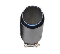 ZSGHJA Exhaust Tip 1PC Car Exhaust Straight Flange Matt Carbon Tail End Blue Stainless Steel Burnt Muffler Tip Tail Pipe(60-89mm)
