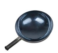 臻三环 ZSH Chinese Traditional, Hand Hammered Iron woks and stir Fry Pans, Non Sticky, no Coating, Less Oil, 章丘铁锅,舌尖上的中国,A bite of China (36 cm/14.2 inch, Blue Black)