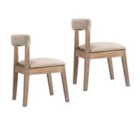 Set of 2 Dining Chair, Retro Backrest Lounge Chair, Wooden Feet and Fabric Soft Cushion, Office Chair, for Family/Dining Room, 7 Colors (Color : G)