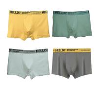 ZSHDLHLS men's underwear 4pcs Boxer Man Mid-waist Underpants Color Antibacterial Panties Plus Size Shorts Homme-grlgyerg-xl (50-60kg)-4pcs