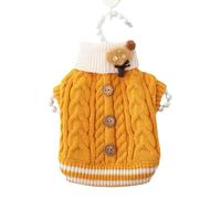 ZSHDTKWB Dog Clothes Designer Knitted Dog Sweaters Color Autumn Winter Warm Pet Cat Clothing Chihuahua Lightweight-button Ginger-xs