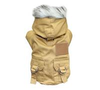 ZSHDTKWB Dog Clothes Dog Clothes Winter Warm Pet Dog Jacket Coat Chihuahua Long Clothing Hoodies For Small Medium Dogs Puppy Outfit-khaki-xxl