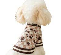 ZSHDTKWB Dog Clothes Dog Winter Sweater Knitted Warm Pet Clothes For Small Medium Dogs Chihuahua Puppy Pet Sweaters Yorkshire-brown 1-xl