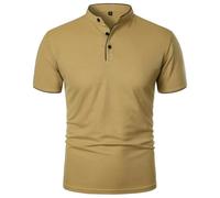 ZSHDTKWB T Shirts Men Summer Men's Short Sleeve Collar Tshirts Color Casual Shirt Trendy Breathable Loose Basic Splice Top-Khaki-l