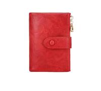 ZSHDTKWB Wallet Women's Short Three Layer Large Capacity Double Card Holder Id Credit Bank Holder-qb347-red